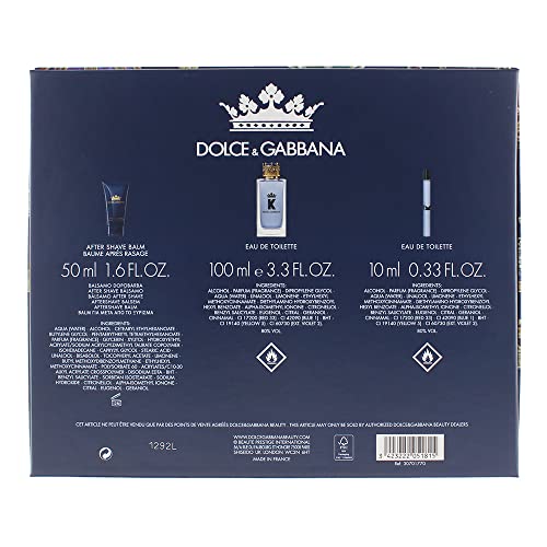 Dolce & Gabbana K 3 Piece Gift Set: Eau De Toilette 100ml - Aftershave Balm 50ml - Eau De Toilette 10ml