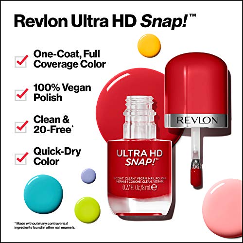Revlon Ultra HD Snap Nail Polish, Long Lasting Vegan Formula, Quick Drying & One-Coat Full Coverage Colour (8ml) Birthday Suit (032) Unisex
