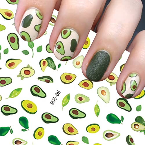 Cute Nail Stickers for Kids Little Girls 12 Sheets Self-Adhesive Nail Decals Christmas Flowers Leaves Animals Plants Fruits Nail Art Decoration f