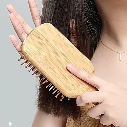 Bamboo Paddle Hairbrush Hair Massage Brush Wooden Anti Static Hair Brush Detangling Hair Brush Eco-Friendly Natural Wooden Bamboo Air Paddle Deta