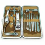 LND GIFTS Nail Clippers Manicure Set Stainless Steel Nail Kit for Men & Women - 14 pcs Including Nail Scissors, cuticle remover, Nail Care Gift I