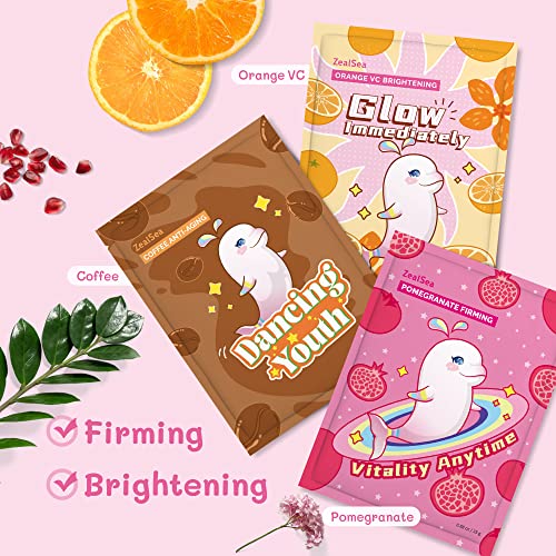 Sheet Masks, ZealSea Facial Mask(Pack of 7), Face Masks Skin Care for Girls and Kids, Kids Face Masks SPA Birthday Gift, Moisturizing/Brightening