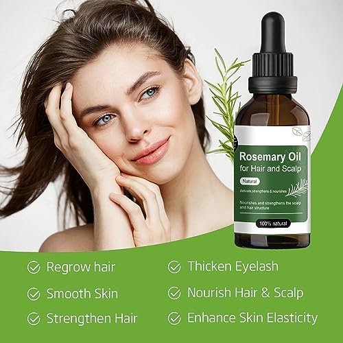 Rosemary Essential Oil For Hair Growth, Natural Rosemary Oil For Hair & Eyelashes Growth, Hair Strengthening Oil Improve Hair Loss, For Growth An