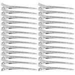 26Pcs Duck Bill Sectioning Clips, 3.5 inches Hair Sectioning Clips Metal Hairdressing Curl Clips Crocodile Clips Hair Styling Clips Duck Bill Hai