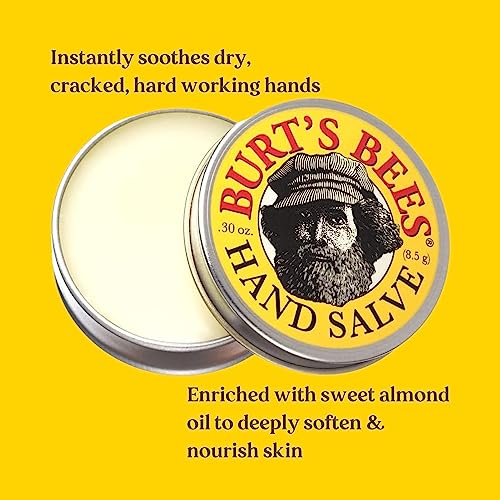 Burt's Bees Hand Salve, Hand Moisturiser For Very Dry Hands, Beeswax, 100% Natural Origin, 85g
