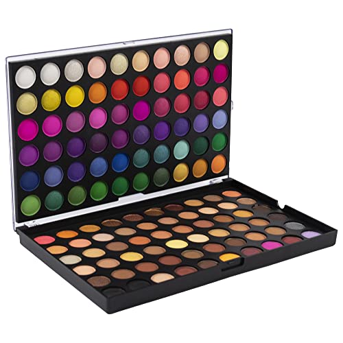 LaRoc Fusions 120 Eyeshadow Palette Makeup Set - MUA Eye Shadows Palette - Pigmented Shimmer Matte, Glitter and Metallic - Blendable Matte Nude S