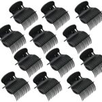 12 Pcs Hair Curler Claw Clips, Plastic Hot Roller Clips Replacement Hair Perm Insulation Clip Safety & Heat Resistance Heated Roller Clips for Wo