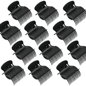 12 Pcs Hair Curler Claw Clips, Plastic Hot Roller Clips Replacement Hair Perm Insulation Clip Safety & Heat Resistance Heated Roller Clips for Wo
