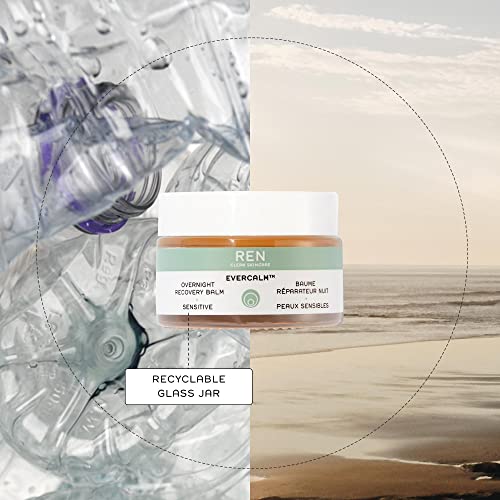 REN Clean Skincare Evercalm™ Overnight Recovery Balm | Intensively Nourishes Skin Barrier to Hydrate & Soothe during Sleep | Calms Red or Irritat