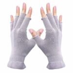 Migliore Wear 2 Pairs UV Gloves for Gel Nails, Anti UV Gloves 100% Cotton Fingerless Moisturising Gloves - UV Protection Gloves for Gel Nail Lamp
