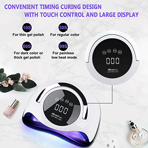 Absuper UV LED Nail Lamp, Professional Gel Nail Polish Lamp, Faster Nail Dryer with Touch Screen Portable Handle and Automatic Sensor, Nail Art l