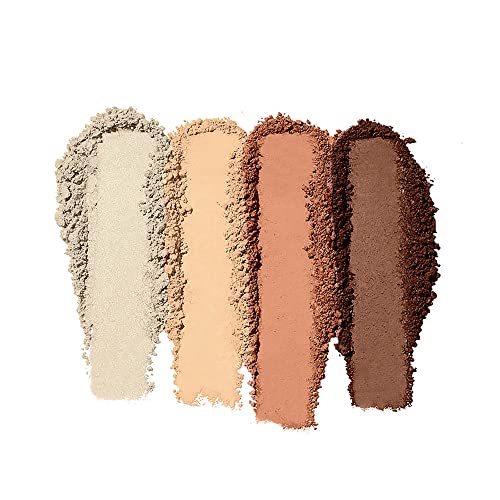 Contour Palette, 4 Shades, Customizable, Easy to Apply, Sculpts, Shades, Brightens, Light/Medium, Infused with Vitamin E, All-Day Wear 16g