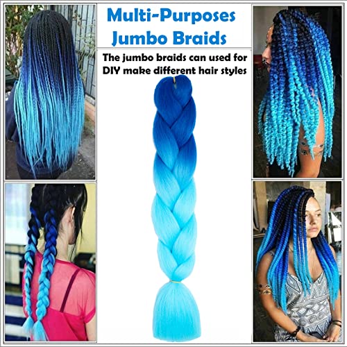 Braiding Hair Extensions Braiding Hair Fashion Synthetic Braid Hair Extensions for Women Braiding Coloured Hair for Braiding DIY Wigs Cosplay (Bl