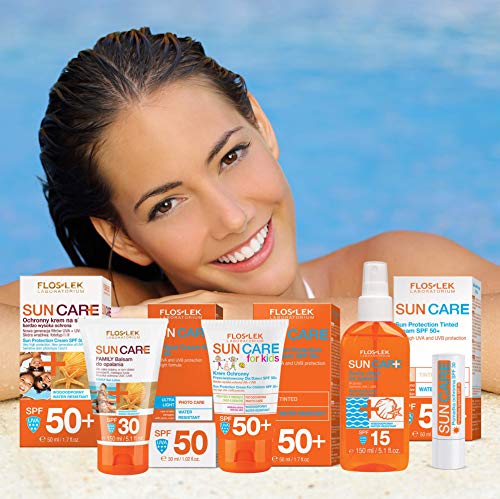 FLOSLEK Dry Oil Tanning Spray SPF 15 | 150 ml | Medium Protection & Care of the Skin Exposed to Direct Solar Exposure | Intended for People of Al