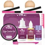 YIAE Lace Wig Glue and Hair Styling Wax Gel Combo Pack, 60ml Hair Glue Lace Front Wig Glue Invisible Waterproof, Tape Remover, Wig Band, Wig Cap,