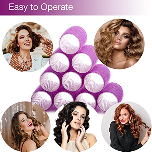 KHEERANA 10 Pieces Self Grip Hair Rollers 44MM Medium Hair Curlers For Short And Long Hair Salon Hairdressing Curler For Curling And Styling Hair