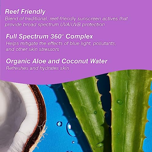 Coola SPF 18 Water Mist Suncreen, 70 Percent + Organic Sunscreen for Daily Use, Refreshing and Alcohol Free, 50 ml