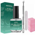 KAIYOCA Nail Polish Remover, Gel Nail Polish Remover with Kit, with Cuticle Pusher+ Nail Wipes+ Sand Files, Quickly & Easily Removes Gel Nail Pol