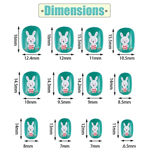 96Pcs Kids Stick On Nails, Kids Press on Nails False Nails Fake Nails Artificial Nail Tips Full Cover Short False Fingernails for Girls Kids Gift