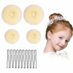 Hair Donut Blonde - 4Pcs Donut Bun Makers Set with 10Pcs Hair Pins - Stylish Blonde Doughnut Bun Hair Accessories for Girls and Kids