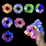 7 pieces of colorful luminous hair bands, shiny elastic hair accessories, neon headdresses, suitable for daily life, festivals, and parties. (Thr