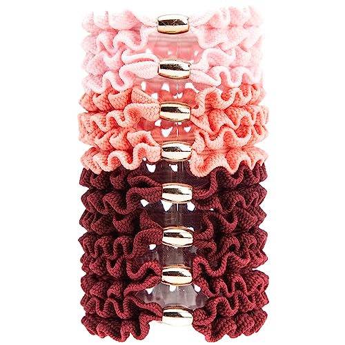 GYGYL 8Pcs Black Hair Ties for Women Girls, Elastics Hair Bands Ponytail Holders for Thick Hair, No Damage No Crease Hair Elastics