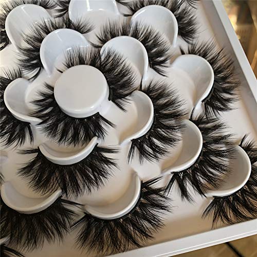 False Eyelashes Fluffy Volume, Faux Mink Lashes Pack Handmade Dramatic Thick Crossed Fake Eyelashes Soft Reusable 10 Pairs by ALICROWN