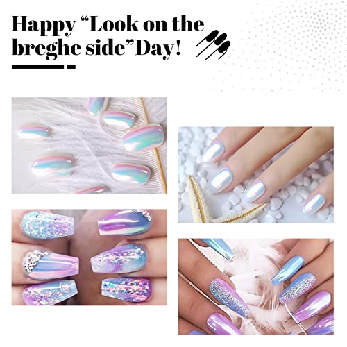 Firtink 2 Packs Chrome Nail Powder, 12 Colors Shiny Nail Art Pigment Powder Nail Glitter Powder Set DIY Nail Decoration Holo Dust Powder