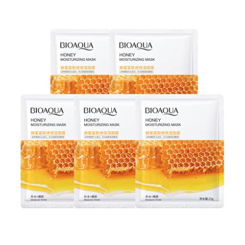 Sheet Mask,5Pcs Fruit Extract Face Mask Set,Aloe Vera Gel Face Mask,Hydrating Face Mask,Face Masks Beauty,Face Masks Skincare,Improves Skin Face