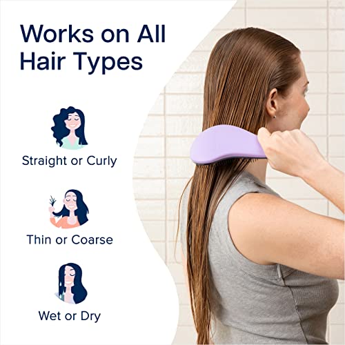 Crave Naturals Glide Thru Detangler Hair Brush, Tangle Teezer Hair Brush for Wet, Dry, Curly, and Straight Hair - Tangle Teezer Wet Detangler Bru