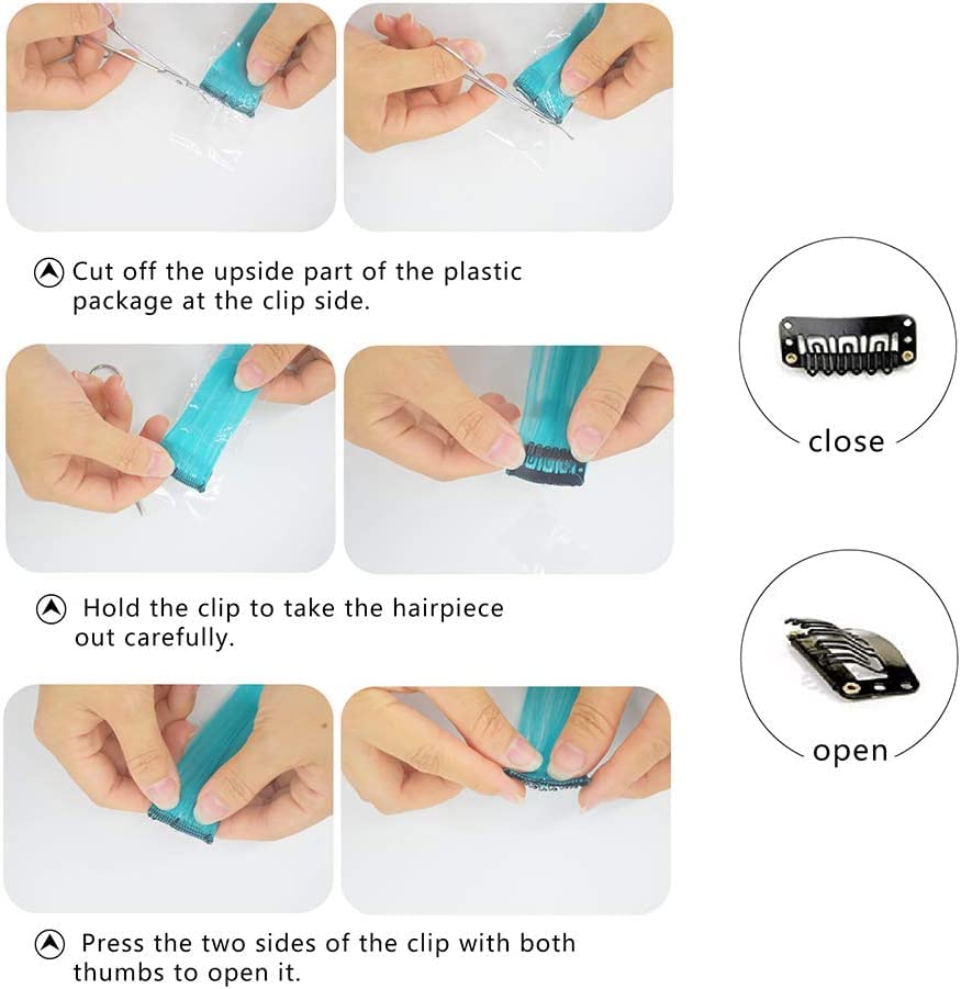 Dreamlover Clip in Coloured Hair Extensions for Kids, Kids Hair Extensions for Girls, Rainbow Hair Accessories for Girls, 24 PCS