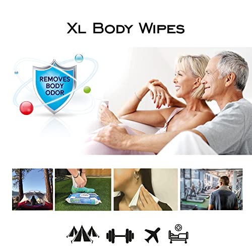 LOLE'S XL Body Wipes - Cleansing, Hydrating & Rinse Free - Extra Large Soft & Wet Body Wipes for Adults, Daily Use & Immobile - No Harsh Chemical