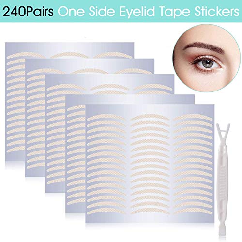 Natural Invisible Fiber One Side Eyelid Tape Stickers - Instant Eye Lift Without Surgery - Perfect for Hooded, Droopy, Uneven, or Mono-eyelids (2