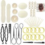 Lictin 70PCS Hair Styling Set, Hair Bun Maker, Hair Design Styling Tools, DIY Hair Accessories, Hair Modelling Tool Kit, Magic Simple Fast Spiral