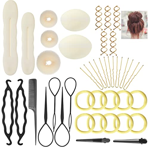 Lictin 70PCS Hair Styling Set, Hair Bun Maker, Hair Design Styling Tools, DIY Hair Accessories, Hair Modelling Tool Kit, Magic Simple Fast Spiral
