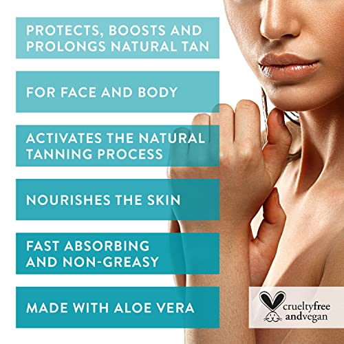EcoTan Face and Body Tanning Accelerator Gel 500ml, Stimulates, Boosts, Prolongs & Protects Natural Tan, with Aloe Vera, Soothes & Hydrates Skin,