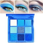 Blue Eyeshadow Palette, Glitter Eye shadow Makeup,Navy Blue Eyeshadow Shiny Sparkle Shimmer Waterproof Pallete,Royal Blue Glitter Eye Eyeshadow M