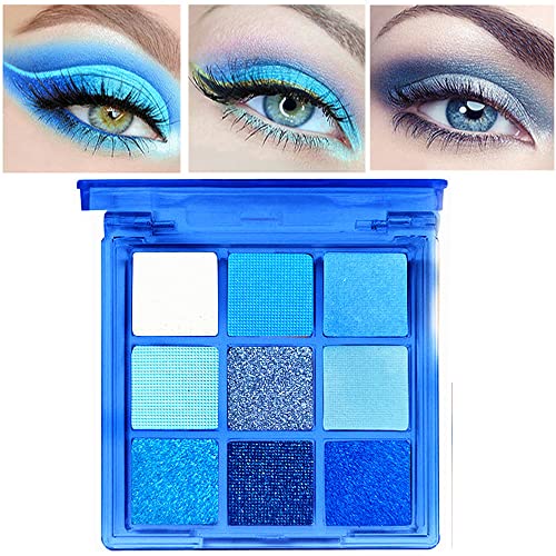 Blue Eyeshadow Palette, Glitter Eye shadow Makeup,Navy Blue Eyeshadow Shiny Sparkle Shimmer Waterproof Pallete,Royal Blue Glitter Eye Eyeshadow M