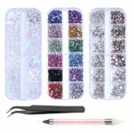 4200pcs Rhinestones for Nails, Nail Glitter Sequins Nail Decals with Crystals Nail Gems Diamonds for Nail Art Including Wax Pencil for Rhinestone