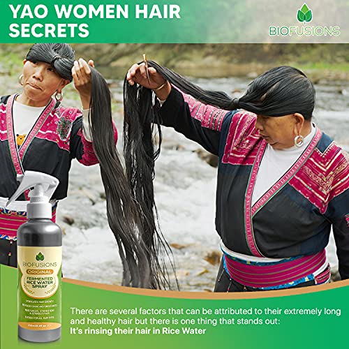 Biofusions Fermented Rice Water for Hair Growth, Hair Conditioning and Moisturising Rice Water Spray for Damaged, Dry, Curly or Frizzy Hair, Vega