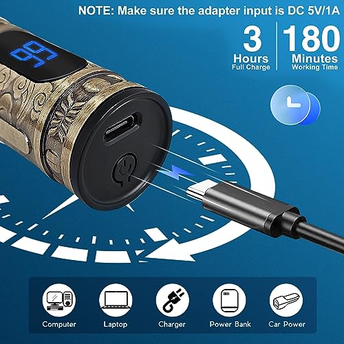 Cordless Hair Clippers, Beard Trimmer for Men, Hair Trimmer, Precision T-Bladeds,with 3 Limit Combs, with USB Charger LCD Display, Gifts for Men