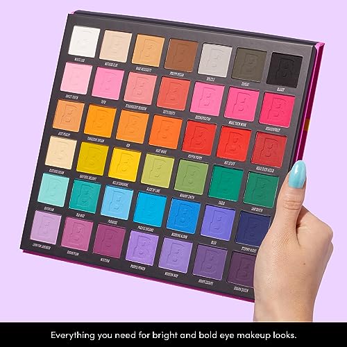 BEAUTY BAY Bright Matte 42 Shade Eyeshadow Palette - Intense Pigment & Long-Lasting Eye Make-Up, Eye Shadow Shades in Pinks, Blues, Greens, Yello
