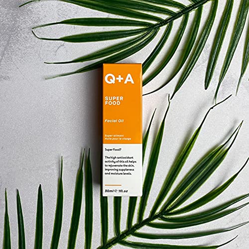 Q+A Super Food Facial Oil. A complexion enhancing face oil packed with 100% natural ingredients. 30ml/1fl.oz