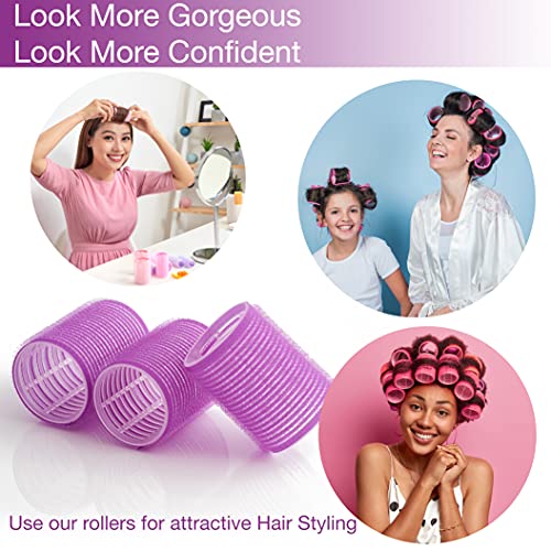 KHEERANA 10 Pieces Self Grip Hair Rollers 44MM Medium Hair Curlers For Short And Long Hair Salon Hairdressing Curler For Curling And Styling Hair