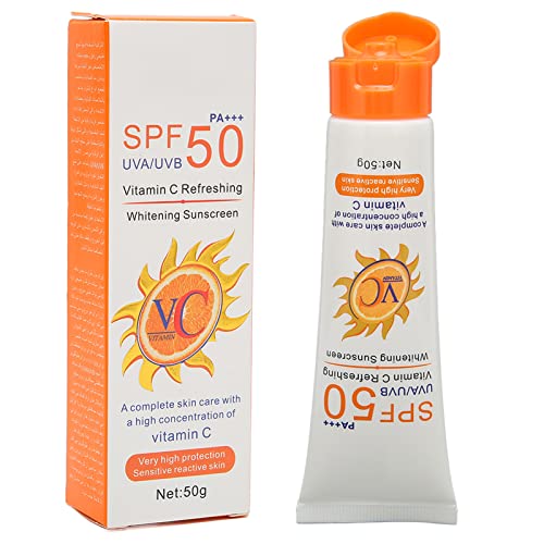 Face Sunscreen Lotion SPF 50 Moisturizing UV Protection Vitamin C Physical Sunscreen for Women Men 1.8 Oz