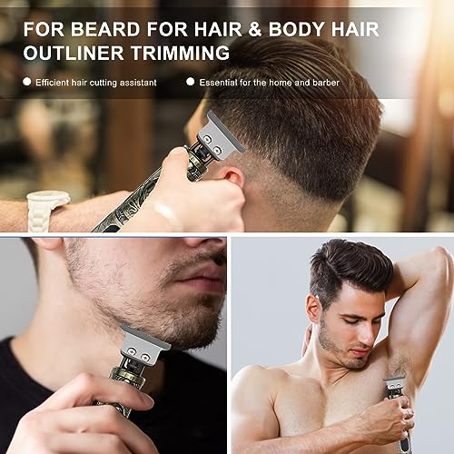 Cordless Hair Clippers, Beard Trimmer for Men, Hair Trimmer, Precision T-Bladeds,with 3 Limit Combs, with USB Charger LCD Display, Gifts for Men