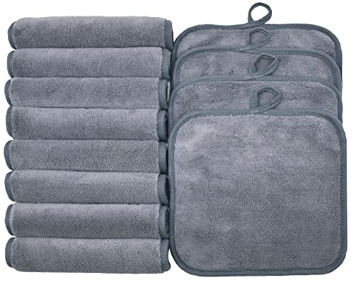 BloomSesame Makeup Remover Cloths for Face, Eye, Lips - Reusable Makeup Remover Pads Soft Microfiber Facial Cleansing Cloths 5 x 5 inch 6 Pack (D