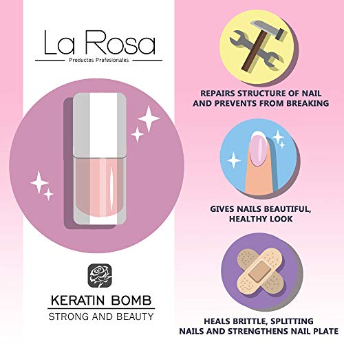 LaRosa Nail REPAIR serum KERATIN BOMB nail care vegetable treatment strengthener nail growth BEST SOLUTION for damaged, brittle nails - 10 ml