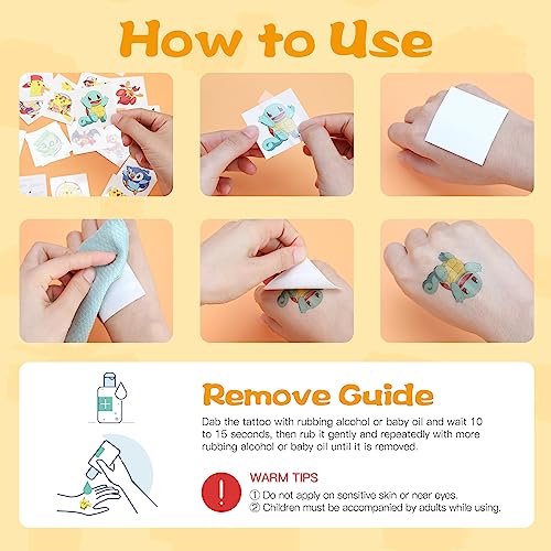 Beehug 20 Sheets Carton Temporary Tattoo, Muti Design Children's Temporary Tattoo Body Art Stickers, Waterproof Tattoos Skin Stickers for Boys an