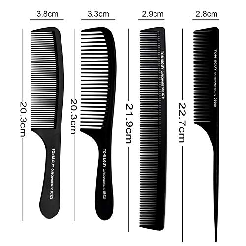 Phoetya 4 Pieces Wide Tooth Combs for Men, Professional Styling Comb Set, Curly Hair Combs, Heat Resistant Anti-static Cutting Combs, Detangling